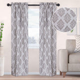 Venetian Damask Jacquard Grommet Traditional Curtain Panel Set - Semi Sheer Curtains by Superior Brand