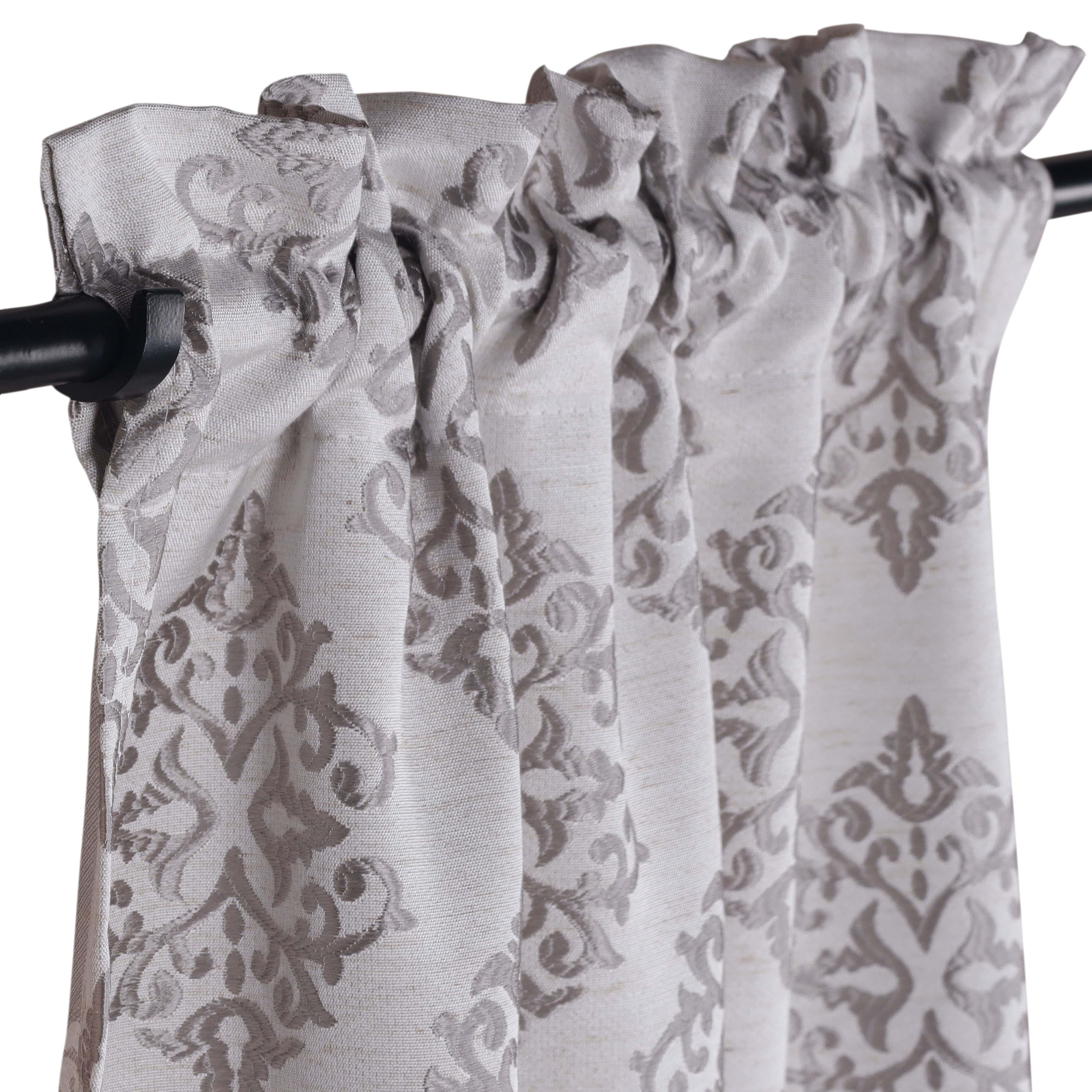 Venetian Damask Jacquard Grommet Traditional Curtain Panel Set - Semi Sheer Curtains by Superior Brand