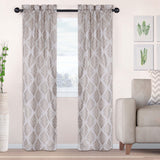 Venetian Damask Jacquard Grommet Traditional Curtain Panel Set - Semi Sheer Curtains by Superior Brand