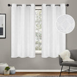 Venetian Damask Jacquard Grommet Traditional Curtain Panel Set - Semi Sheer Curtains by Superior Brand
