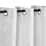 Venetian Damask Jacquard Grommet Traditional Curtain Panel Set - Semi Sheer Curtains by Superior Brand