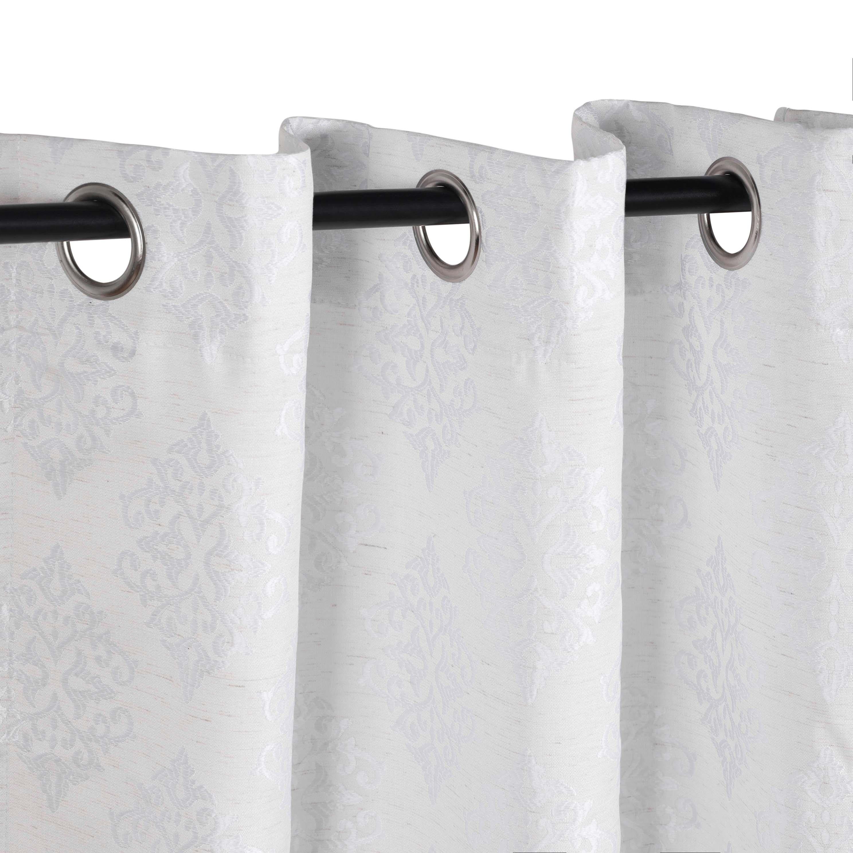 Venetian Damask Jacquard Grommet Traditional Curtain Panel Set - Semi Sheer Curtains by Superior Brand