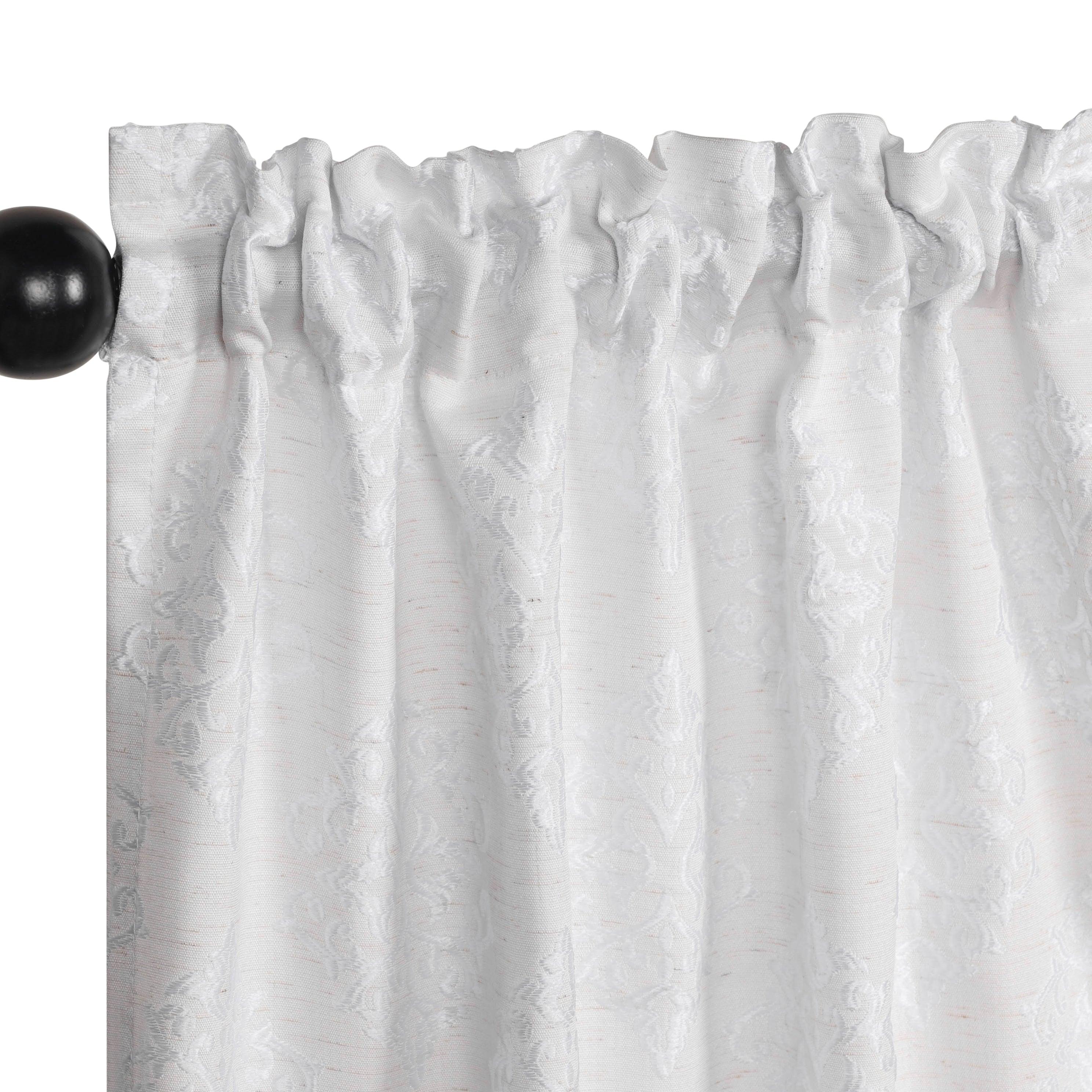 Venetian Damask Jacquard Grommet Traditional Curtain Panel Set - Semi Sheer Curtains by Superior Brand