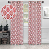 Venetian Damask Jacquard Grommet Traditional Curtain Panel Set - Semi Sheer Curtains by Superior Brand