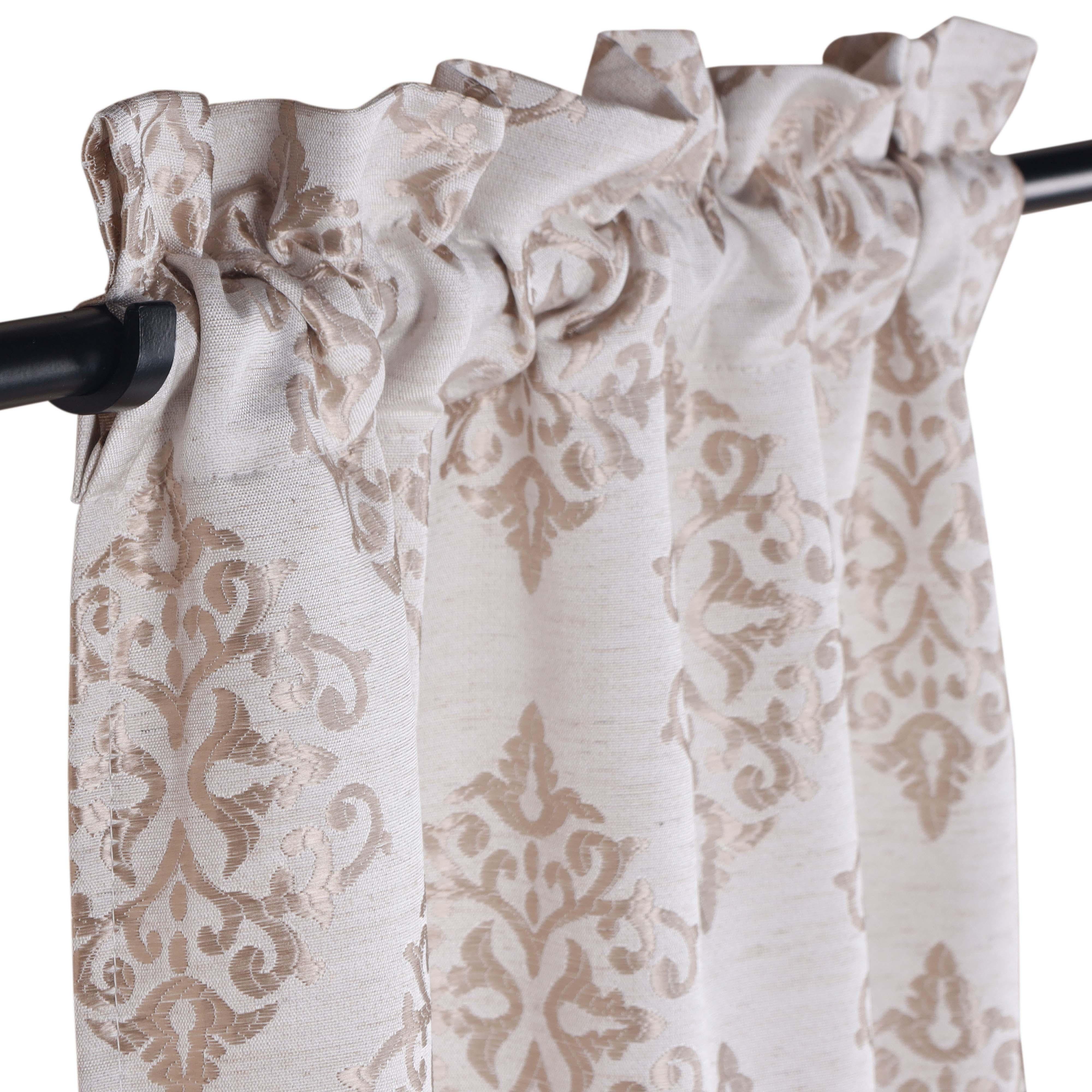 Venetian Damask Jacquard Grommet Traditional Curtain Panel Set - Semi Sheer Curtains by Superior Brand