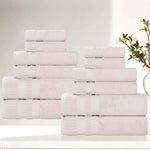 Venice Zero Twist Cotton Medium Weight Absorbent 12 Piece Towel Set - Towel Set by Superior Brand