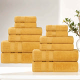 Venice Zero Twist Cotton Medium Weight Absorbent 12 Piece Towel Set - Towel Set by Superior Brand