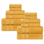 Venice Zero Twist Cotton Medium Weight Absorbent 12 Piece Towel Set - Towel Set by Superior Brand