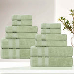Venice Zero Twist Cotton Medium Weight Absorbent 12 Piece Towel Set - Towel Set by Superior Brand
