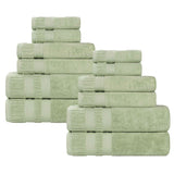 Venice Zero Twist Cotton Medium Weight Absorbent 12 Piece Towel Set - Towel Set by Superior Brand