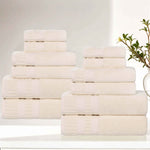 Venice Zero Twist Cotton Medium Weight Absorbent 12 Piece Towel Set - Towel Set by Superior Brand
