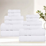 Venice Zero Twist Cotton Medium Weight Absorbent 12 Piece Towel Set - Towel Set by Superior Brand