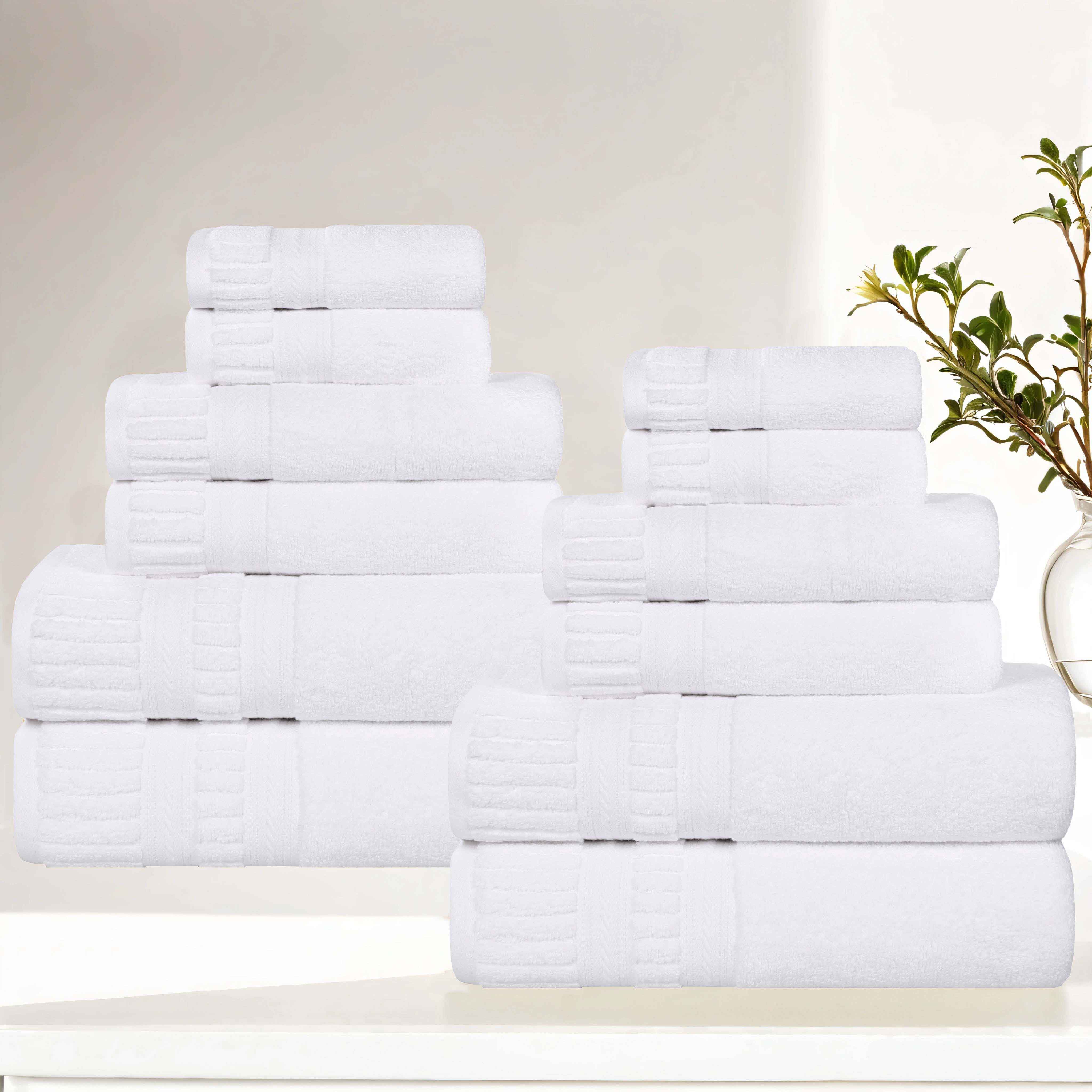 Venice Zero Twist Cotton Medium Weight Absorbent 12 Piece Towel Set - Towel Set by Superior Brand