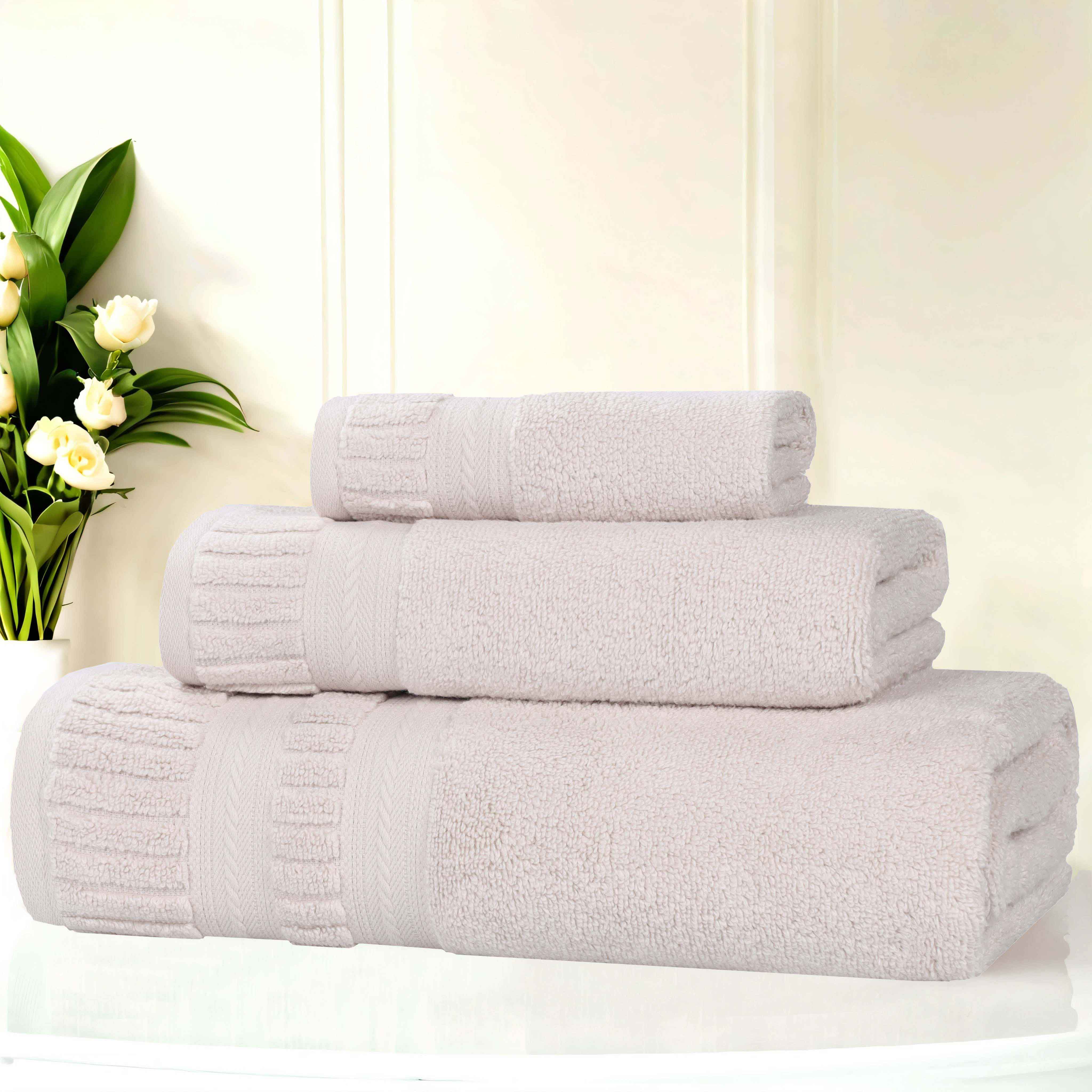 Venice Zero Twist Cotton Medium Weight Absorbent 3 Piece Towel Set - Towel Set by Superior Brand