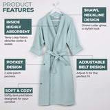 Waffle Weave Cotton Soft Lightweight Oversized Unisex Adult Bath Robe - Bath Robe by Superior Brand