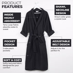 Waffle Weave Cotton Soft Lightweight Oversized Unisex Adult Bath Robe - Bath Robe by Superior Brand