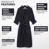 Waffle Weave Cotton Soft Lightweight Oversized Unisex Adult Bath Robe - Bath Robe by Superior Brand