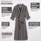 Waffle Weave Cotton Soft Lightweight Oversized Unisex Adult Bath Robe - Bath Robe by Superior Brand
