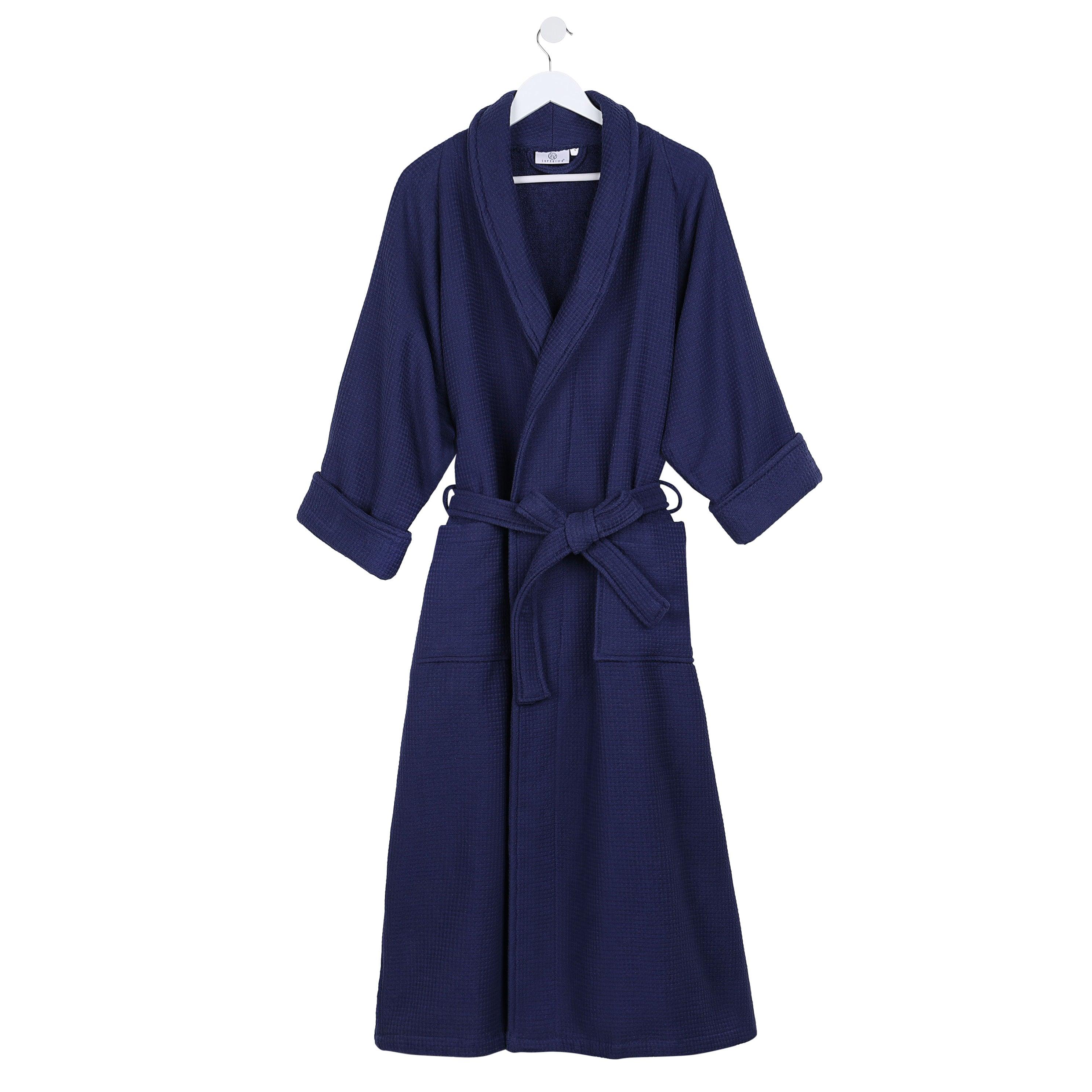 Waffle Weave Cotton Soft Lightweight Oversized Unisex Adult Bath Robe - Bath Robe by Superior Brand