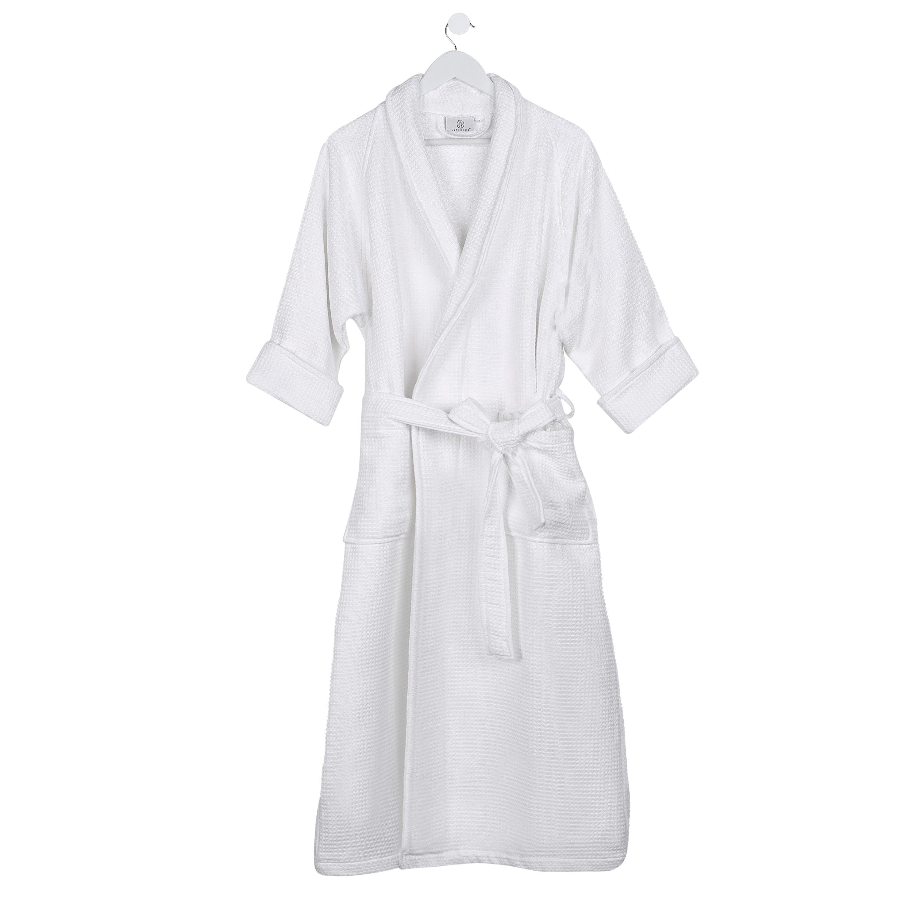 Waffle Weave Cotton Soft Lightweight Oversized Unisex Adult Bath Robe - Bath Robe by Superior Brand
