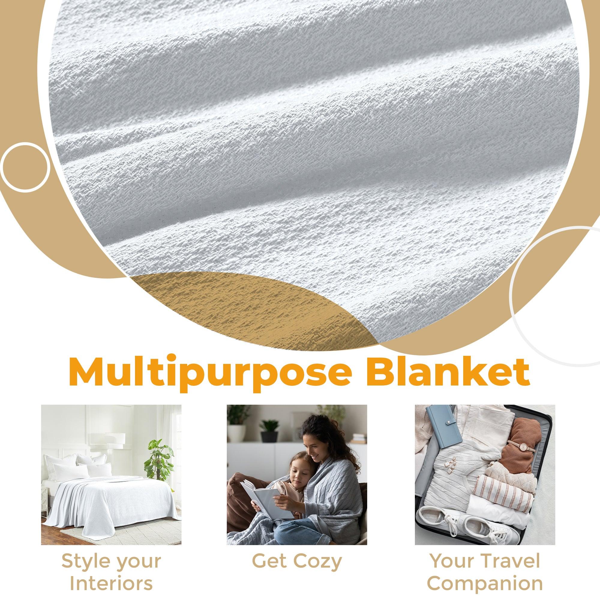 100% Cotton Waffle Blanket – Cooling Waffle Weave, Lightweight & Breathable - Blanket by Superior Brand