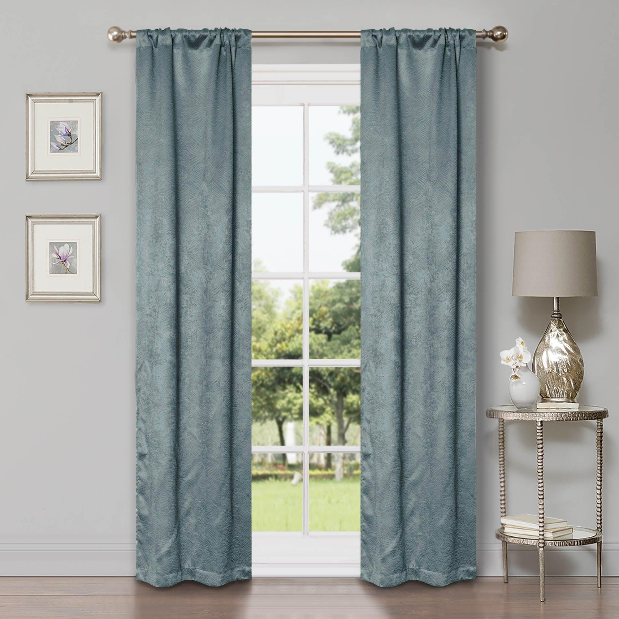 Waverly Geometric Washable Room Darkening Blackout Curtains, Set of 2 - Blackout Curtains by Superior Brand