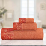 Wisteria Cotton Medium Weight Floral Jacquard Border 3 Piece Towel Set - Towel Set by Superior Brand