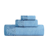 Wisteria Cotton Medium Weight Floral Jacquard Border 3 Piece Towel Set - Towel Set by Superior Brand