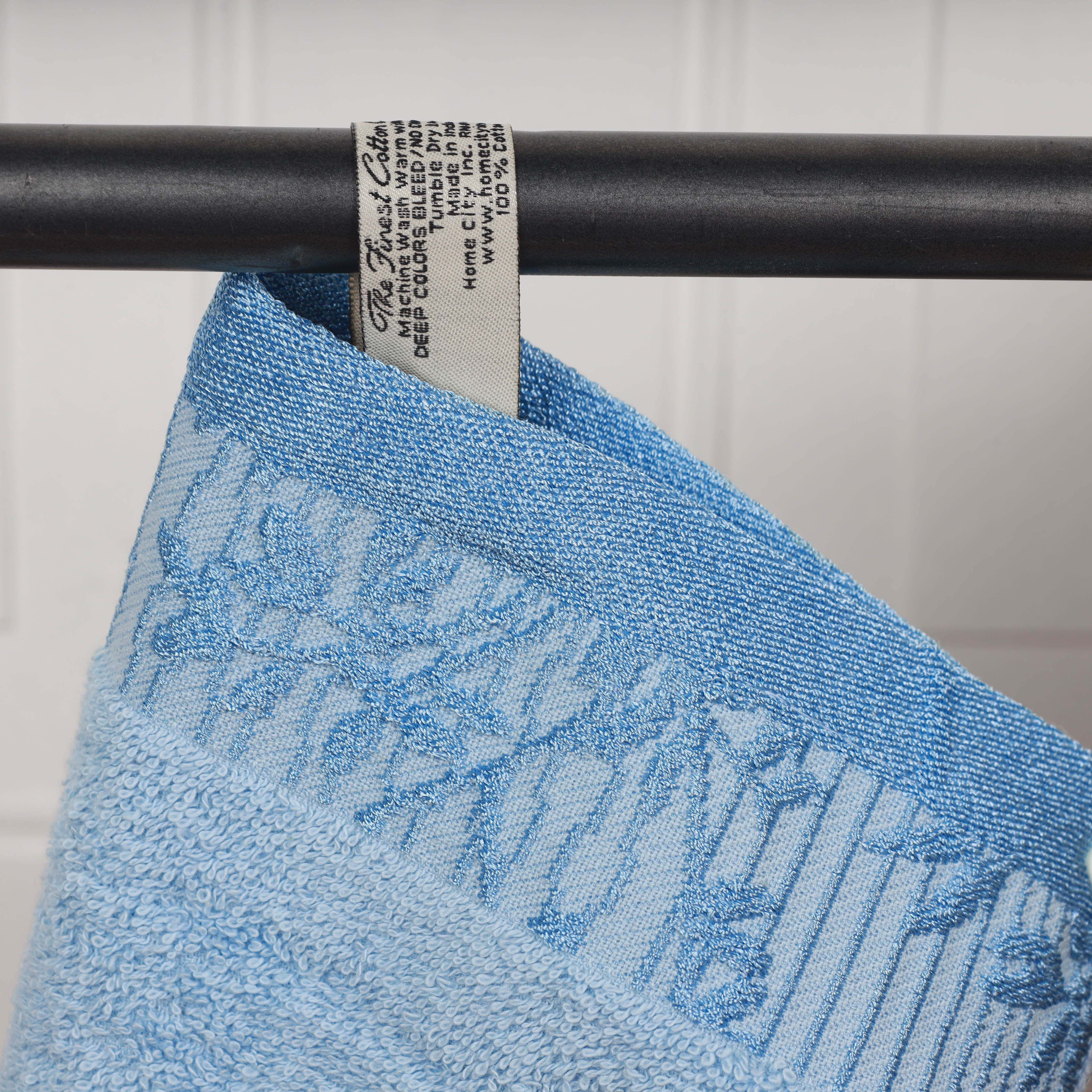 Wisteria Cotton Medium Weight Floral Jacquard Border 3 Piece Towel Set - Towel Set by Superior Brand