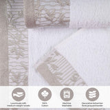 Wisteria Cotton Medium Weight Floral Jacquard Border 3 Piece Towel Set - Towel Set by Superior Brand