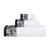 Wisteria Cotton Medium Weight Floral Jacquard Border 3 Piece Towel Set - Towel Set by Superior Brand