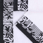 Wisteria Cotton Medium Weight Floral Jacquard Border 3 Piece Towel Set - Towel Set by Superior Brand