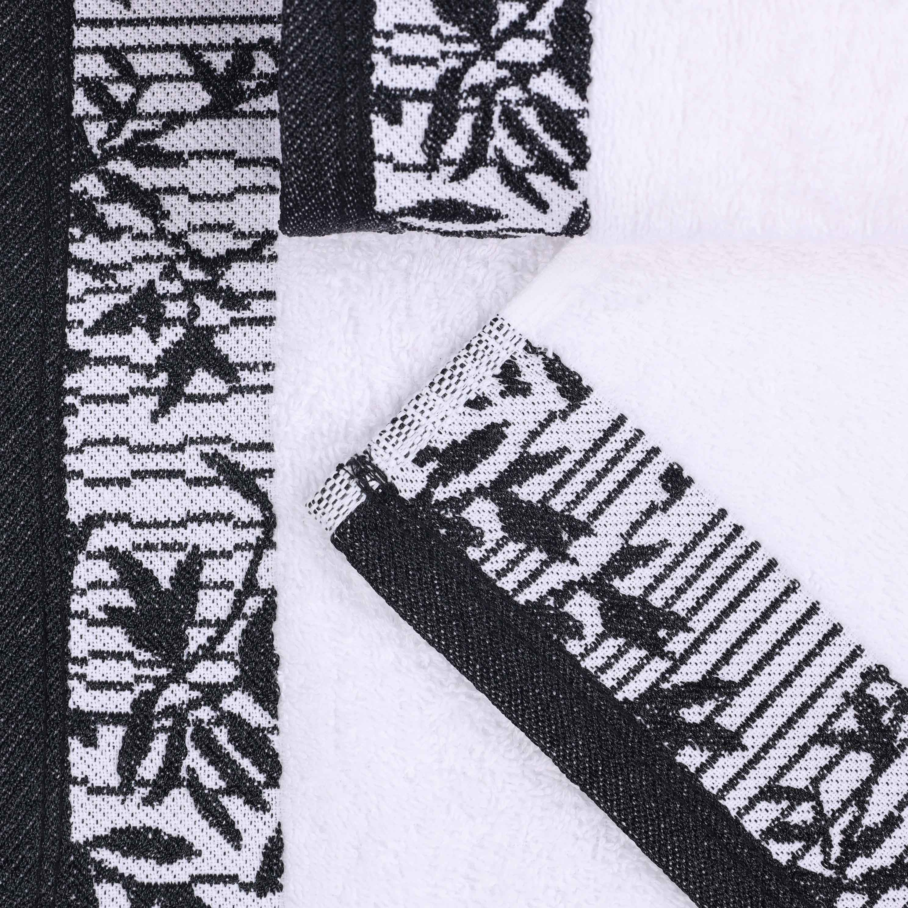 Wisteria Cotton Medium Weight Floral Jacquard Border 3 Piece Towel Set - Towel Set by Superior Brand