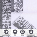 Wisteria Cotton Medium Weight Floral Jacquard Border 3 Piece Towel Set - Towel Set by Superior Brand