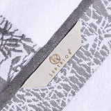 Wisteria Cotton Medium Weight Floral Jacquard Border 3 Piece Towel Set - Towel Set by Superior Brand