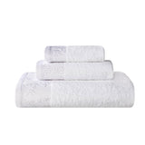 Wisteria Cotton Medium Weight Floral Jacquard Border 3 Piece Towel Set - Towel Set by Superior Brand