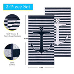 Yacht Club Oversized Egyptian Cotton Beach Towel Set of 2 Piece - Egyptian Cotton Beach Towel by Superior Brand