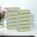 Zero Twist Cotton Face Towel Set 12-Piece - Zuma - Face Towel by Superior Brand