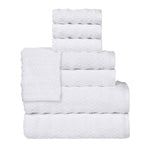 Zuma Zero Twist Cotton Medium Weight Waffle Stripes 8 Piece Towel Set - Towel Set by Superior Brand