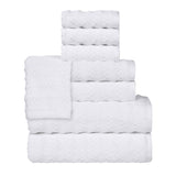 Zuma Zero Twist Cotton Medium Weight Waffle Stripes 8 Piece Towel Set - Towel Set by Superior Brand
