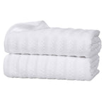 Zuma Zero Twist Cotton Waffle Textured Stripes Bath Sheets, Set of 2 - Bath Sheet by Superior Brand