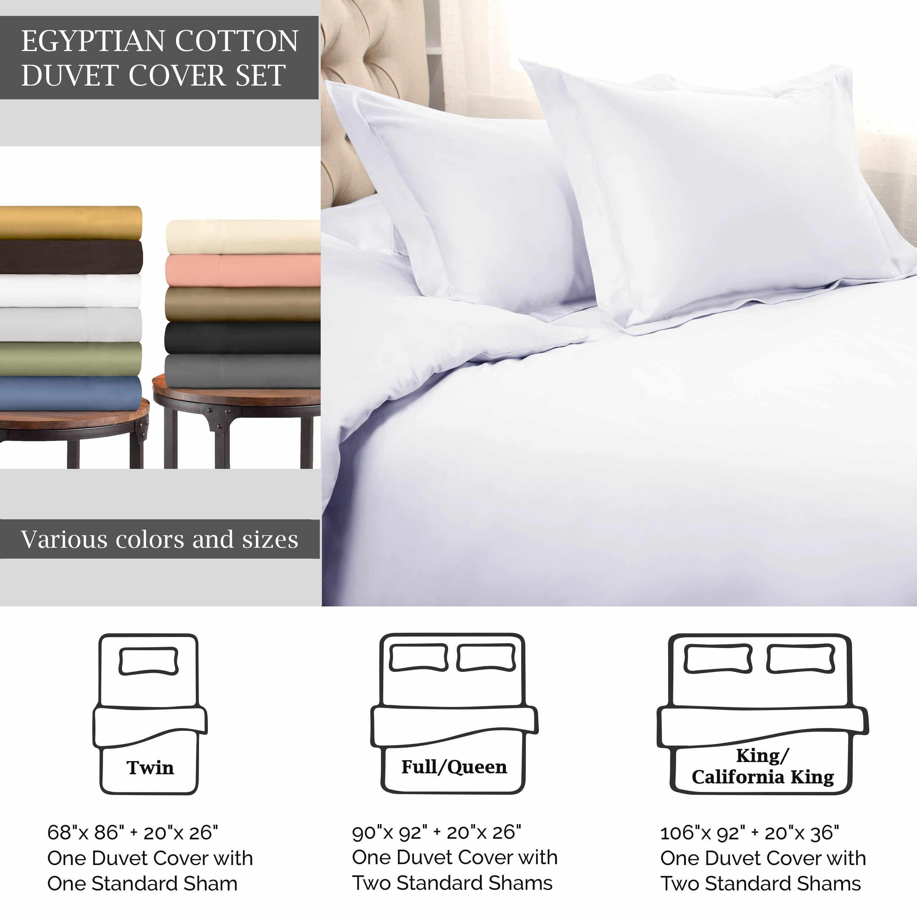 1500 Thread Count Egyptian Cotton Solid Duvet Cover - Egyptian Cotton Duvet Cover Set by Superior Brand