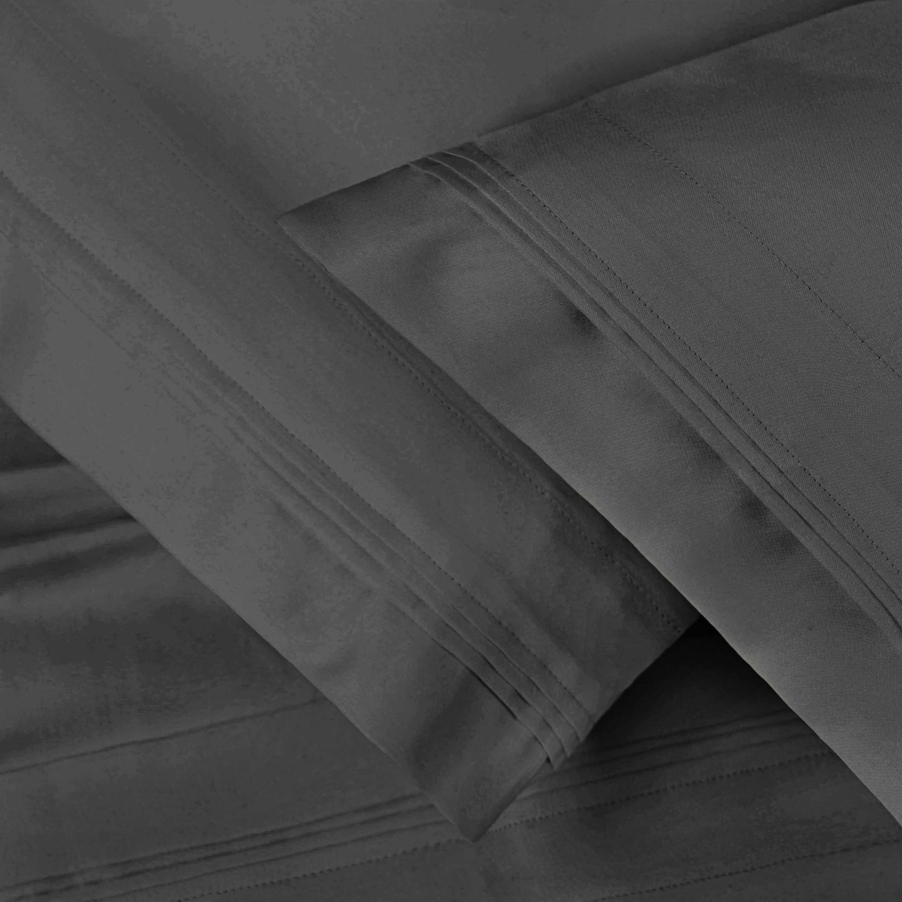 Solid 1500 Thread Count Egyptian Cotton 2-Piece Pillowcase Set - Grey