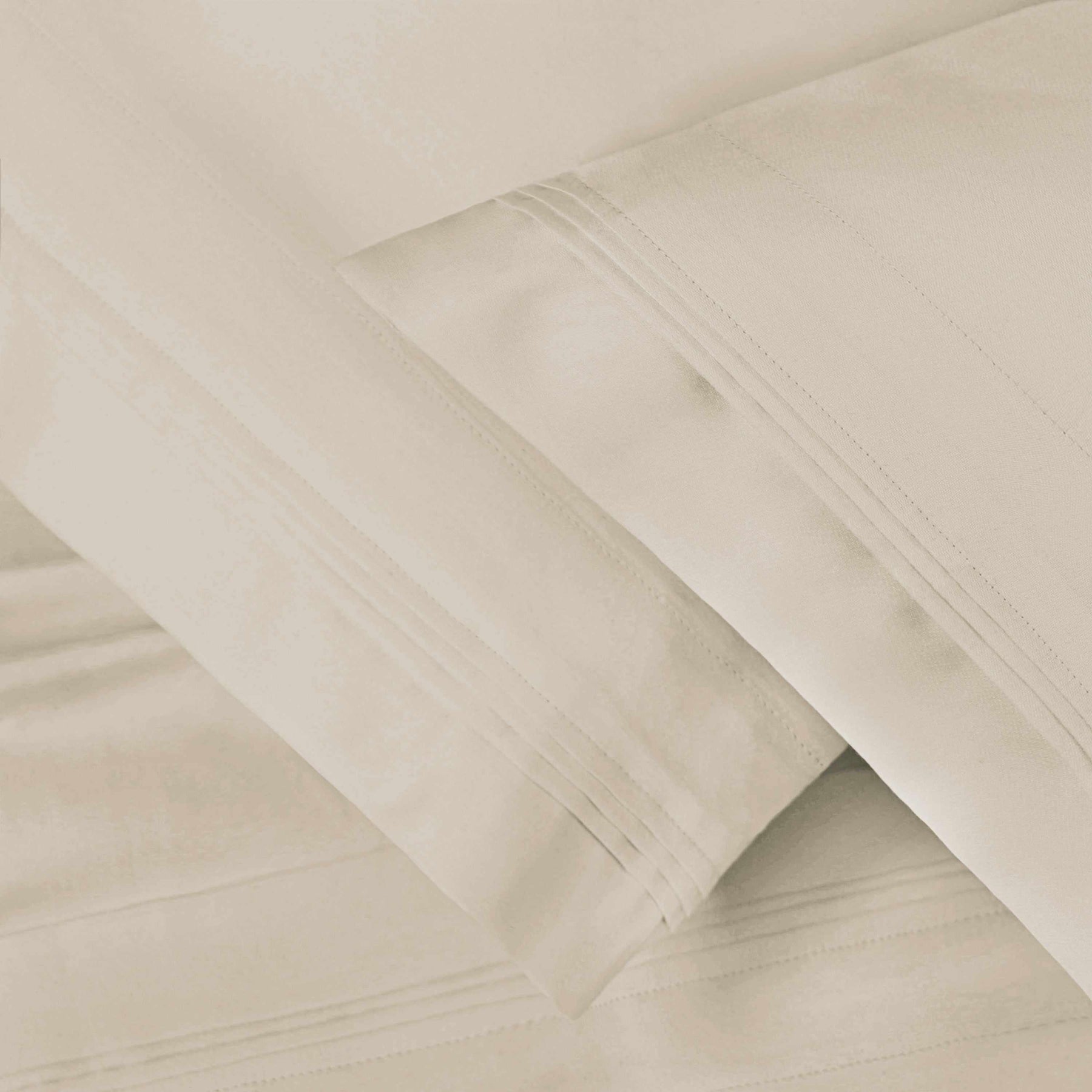 Solid 1500 Thread Count Egyptian Cotton 2-Piece Pillowcase Set - Ivory