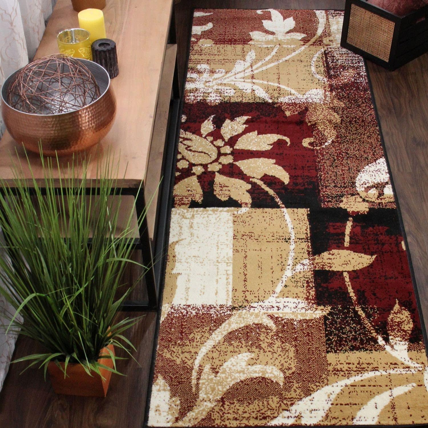 Pastiche Contemporary Floral Patchwork Area Rug-Rugs by Superior-Home City Inc