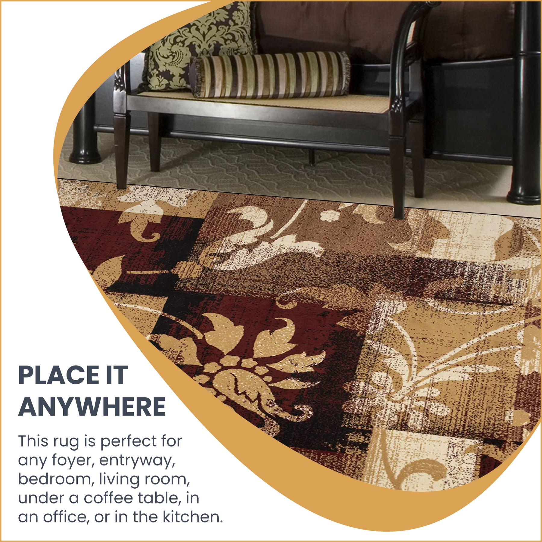 Superior Pastiche Contemporary Floral Patchwork Area Rug