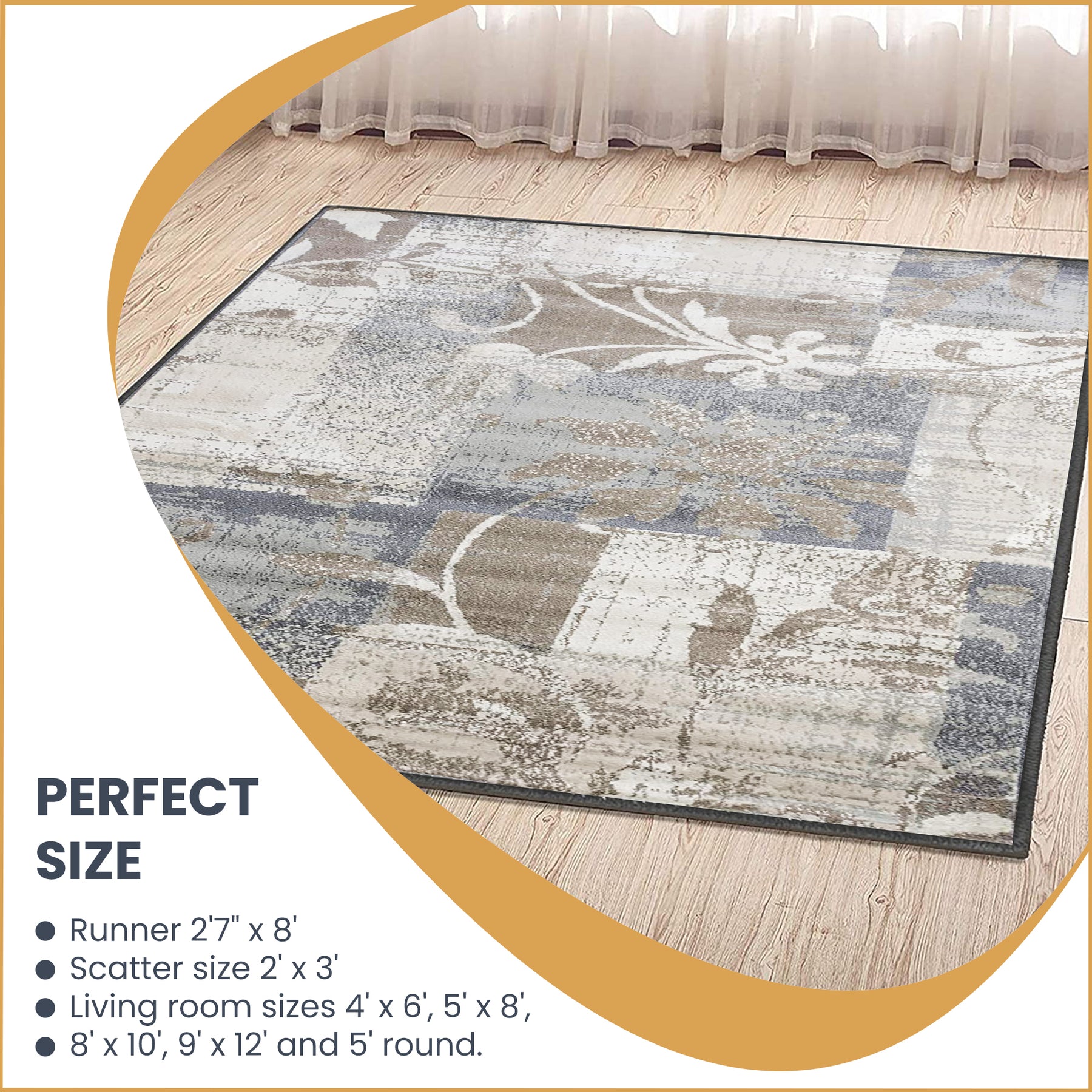 Superior Pastiche Contemporary Floral Patchwork Area Rug