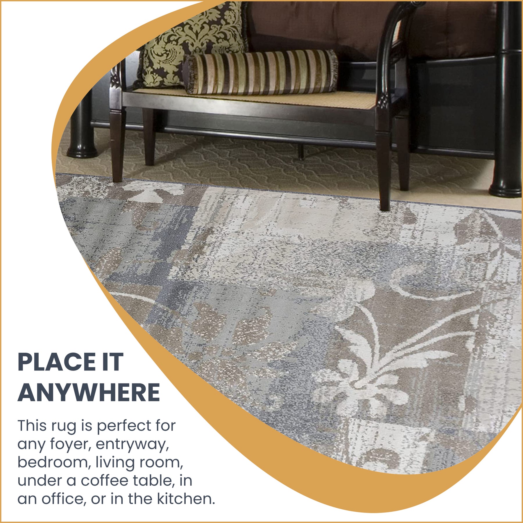 Superior Pastiche Contemporary Floral Patchwork Area Rug