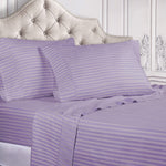 300 Thread Count Egyptian Cotton Sateen Stripe Bed Sheet Set - Egyptian Cotton Sheet Set by Superior Brand