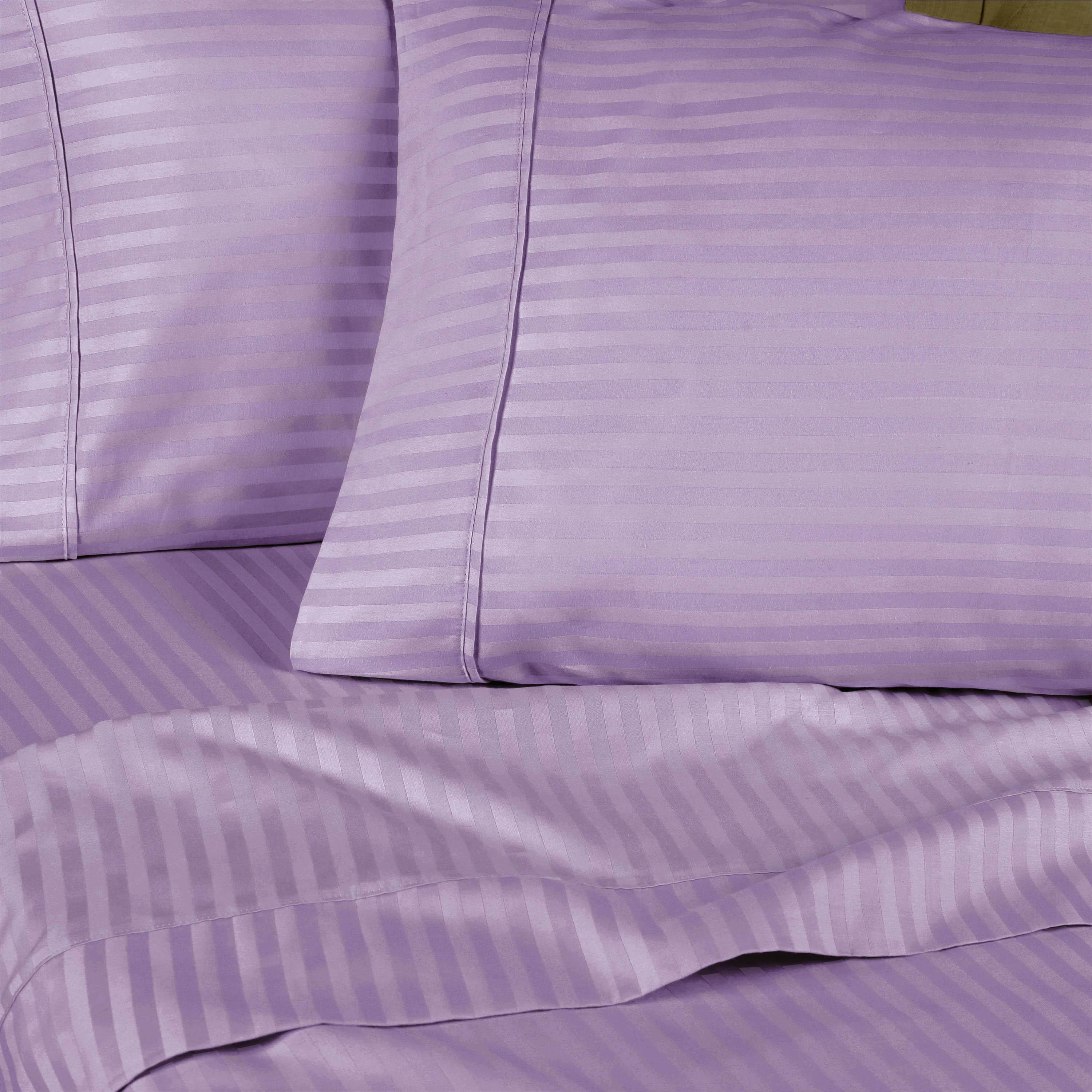 300 Thread Count Egyptian Cotton Sateen Stripe Bed Sheet Set - Egyptian Cotton Sheet Set by Superior Brand